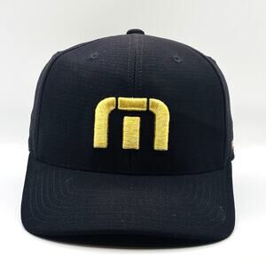 Travis Mathew Golf Hat Cap SnapBack Yupoong Black Plain Logo